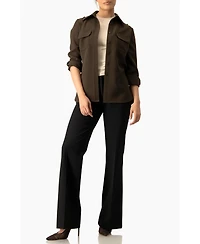 Ivonne Women's Structured Military Inspired Shirt Jacket