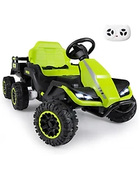 Slickblue Kid's Tractor Ride-On 24V with Detachable Trailer and Music System