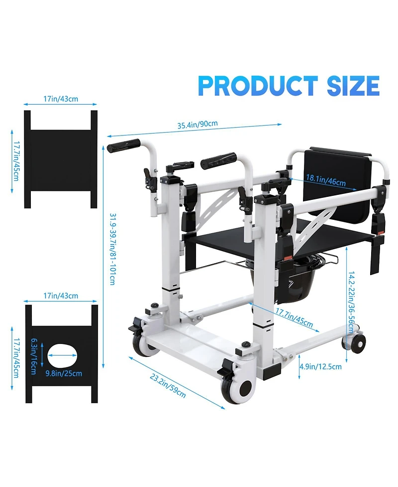 gaomon Electric Transfer Lift Chair with Commode Seat for Home Mobility Assistance