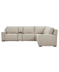 Aspen 3 Pm 6-Piece Leather L Sectional Sofa Set (Laf Recliner, Raf Console, Corner, 2 Armless Chair), Macy's Exclusive