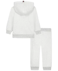 Tommy Hilfiger Baby Boys' Logo Fleece Hoodie and Jogger Pants Set, 2-Piece Set