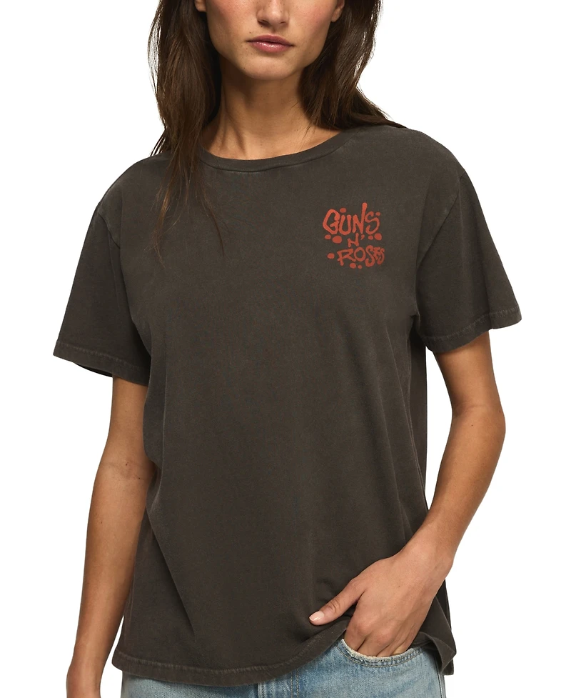 Lucky Brand Women's Guns N' Roses Graphic Print Boyfriend T-Shirt