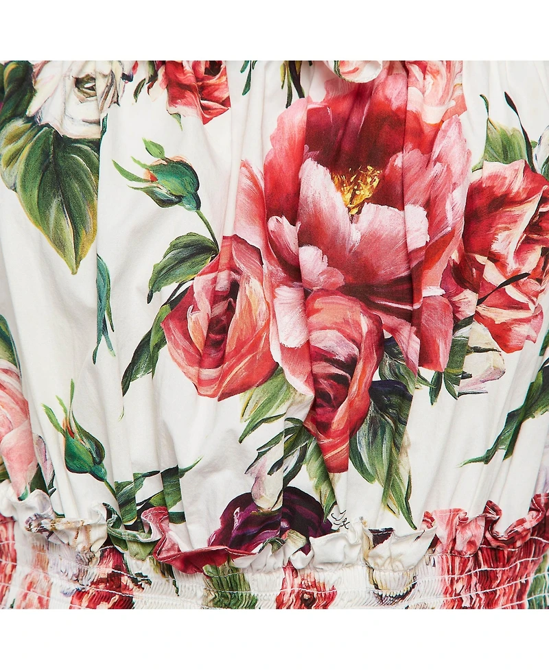 Pre-Owned Dolce & Gabbana Women's Pre-Owned Dolce and Gabbana Floral Print Cotton Ruffled Dress