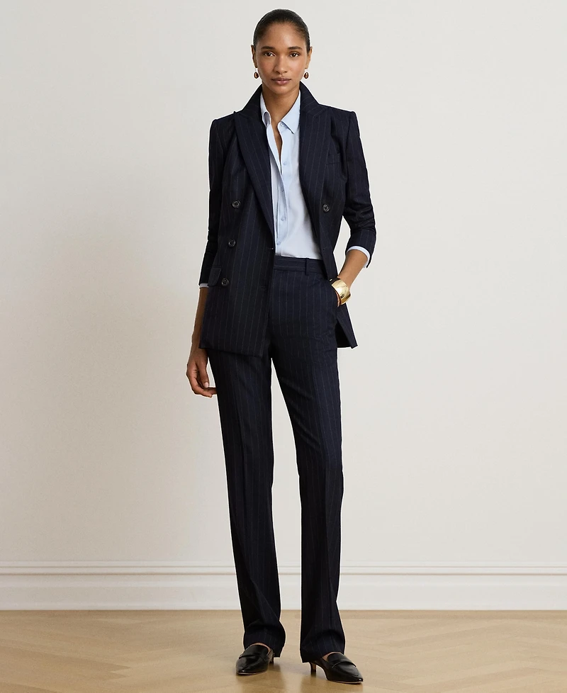 Lauren Ralph Women's Pinstripe Double-Breasted Twill Blazer