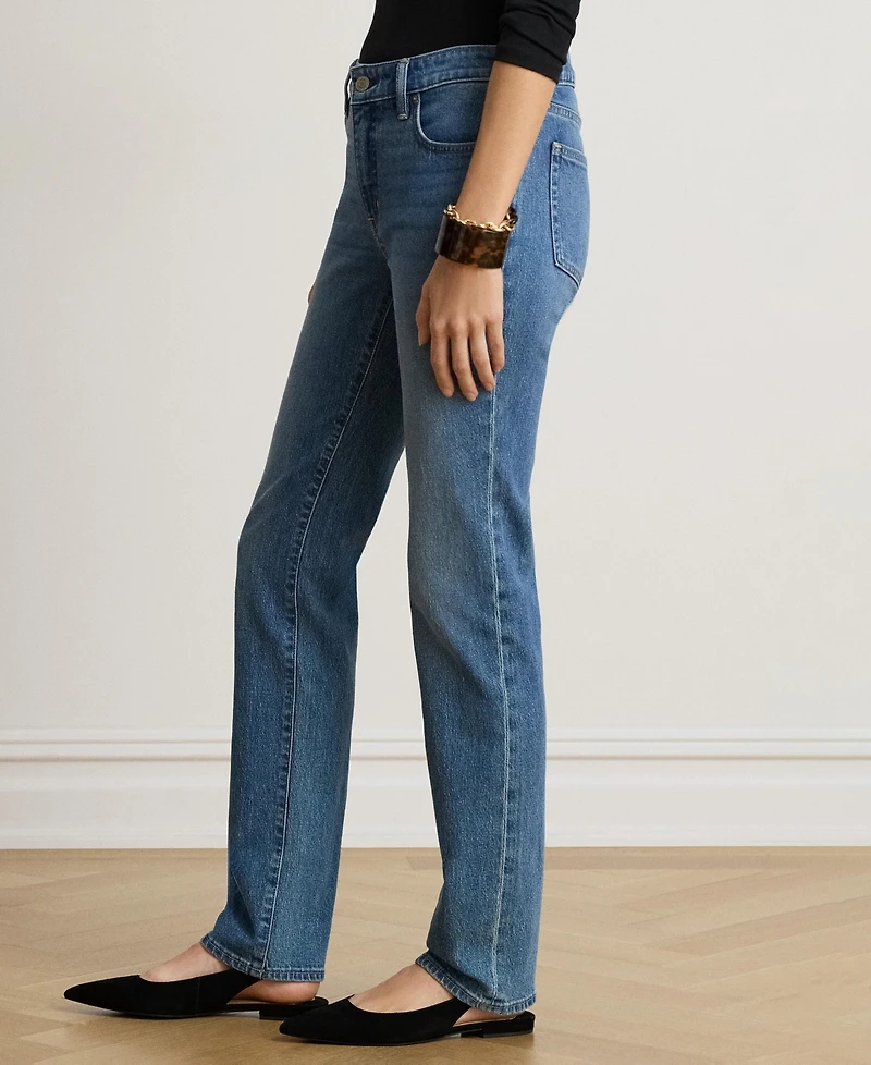 Lauren Ralph Petite Mid-Rise Straight Cut Jeans