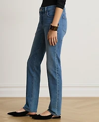 Lauren Ralph Petite Mid-Rise Straight Cut Jeans