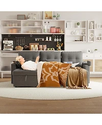 gaomon Sofa Bed, Sleeper Sofa with Storage, Pull Out Couch, Modern L Shaped Sectional Sofa with Pullout Bed, Reversible for Living Room