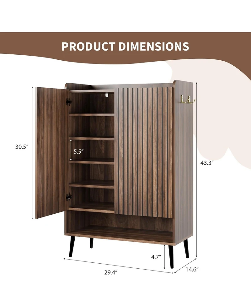 gaomon Shoe Cabinet with Adjustable Shelves and Doors, Large Shoe Organizer for Hallway, Entryway