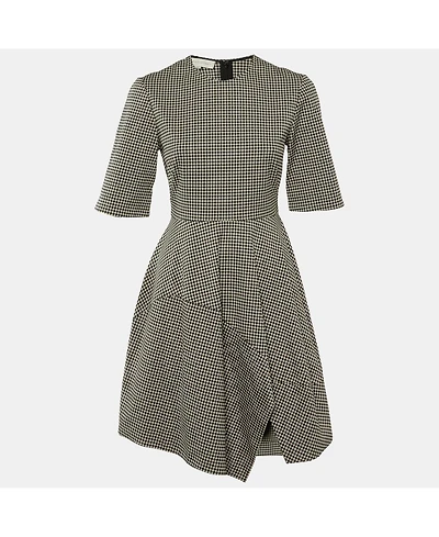 Pre-Owned Stella Mccartney Women's Houndstooth Pattern Cotton Asymmetrical Dress