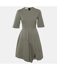 Pre-Owned Stella Mccartney Women's Houndstooth Pattern Cotton Asymmetrical Dress