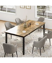 gaomon 70.8" Industrial Dining Table for 6-8 with Metal Legs and Load Bars