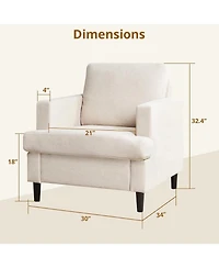 gaomon Oversized Cloud Chair, Linen Living Room Chair, Mid Century Modern Armchair with Thick Cushion & Leg, Deep Seat & No Assembly Required