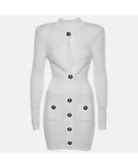 Pre-Owned Balmain Women's Knit Mohair Blend Bodycon Mini Dress