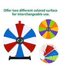 WinSpin 24" Display Prize Wheel Blue and Red and White Diy Tabletop 12 Slot Modular Custom Spinning Wheel Pop Up Trade Show