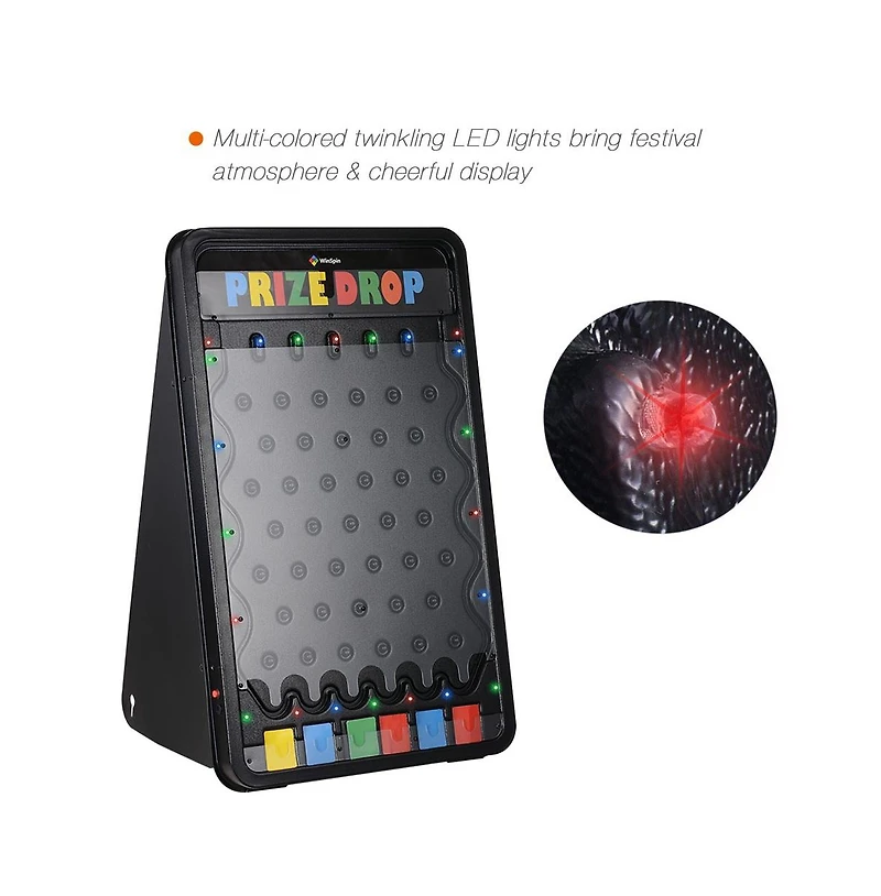 WinSpin 41x25" Prize Drop Board with Led Light and 20" Prize Wheel Fortune Game