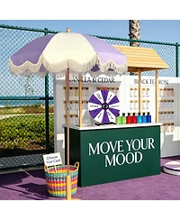 WinSpin 24" Modular Prize Wheel Tabletop with Palm Springs Purple Patio Umbrella for Outdoor Pop-up Shop Craft Booth