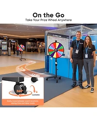 WinSpin 24" 3in1 Prize Wheel with Mobile Base Spinning Raffle Trade Show Market