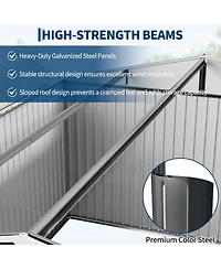 gaomon 10 x 12 feet Outdoor Storage Shed, Heavy-Duty Waterproof Tool Shed Storage with Lockable Door, Vents and Updated Frame Structure for Backyard