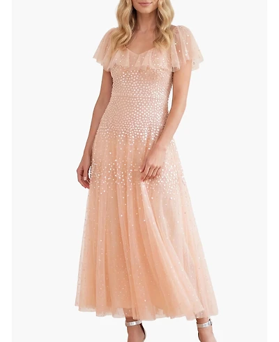 Needle & Thread Women's Sunrise Sequin V-neck Ankle Gown