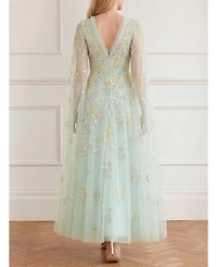 Needle & Thread Women's Versailles Ditsy V-Neck Cape Maxi Gown
