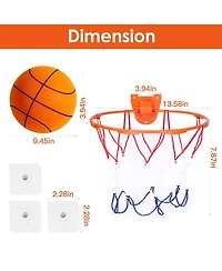 Zeny Silent Basketball with Ball Hoop Foam Bouncing Silent Basketball Uncoated High Density Foam Ball Indoor Low Noise Training Ball