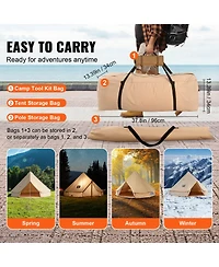 Vevor Canvas Bell Tent Season Camping Yurt Tent with Stove Jack