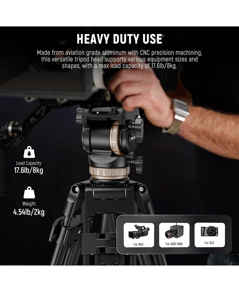 Neewer TH45 Camera Tripod with 18lb for Dji Rs Gimbals