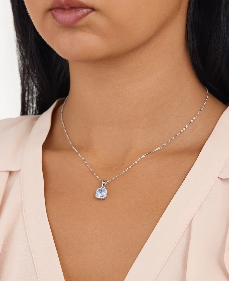 Macy's Sterling Silver Cubic Zirconia Halo Necklace