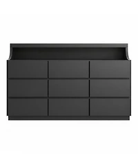 homfan 59" 9-Drawer Dresser – Led Lights and Large Storage Drawers, Modern Chest with Anti-Tipping for Bedroom or Living Room