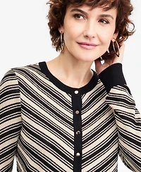 Jm Collection Women's Lurex Stripe Long-Sleeve Cardigan, Macy's Exclusive