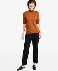 Jm Collection Women's Mock-Neck Short-Sleeve Sweater, Macy's Exclusive