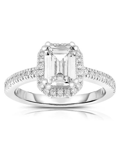 Sterling Silver Asscher-cut Cubic Zirconia Ring
