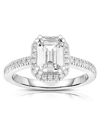 Sterling Silver Asscher-cut Cubic Zirconia Ring