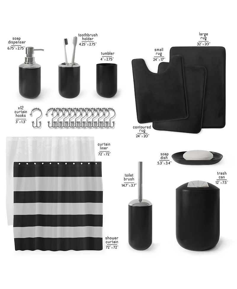 Clara Clark Complete Bathroom Set with Bath Rugs