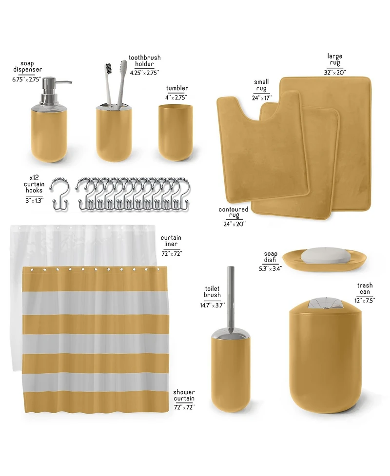 Clara Clark Complete Bathroom Set with Bath Rugs