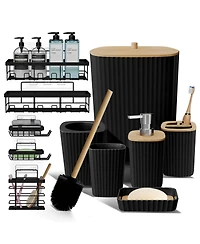 Clara Clark Modern Complete Bathroom Decor and Shower Caddy Set