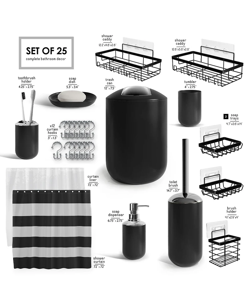 Clara Clark Piece Complete Bathroom Set with Shower Caddy