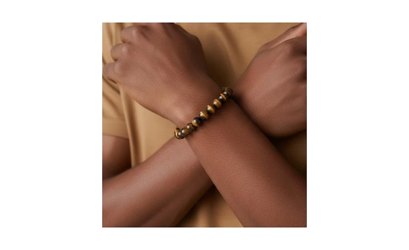 Kendi Amani Jasiri Tiger Eye Beaded Bracelet – Timeless Stretch Bracelet for Layered or Solo Wear