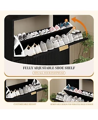 gaomon Entryway Shoe Storage Cabinet with double Flip Drawers, Wooden Organizer Adjustable Shelf, Slim Freestanding Rack