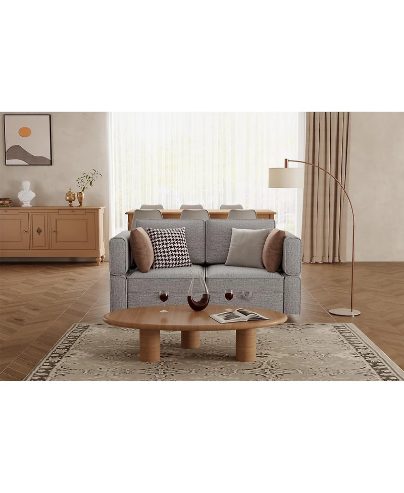 gaomon Loveseat Sofa with Storage Seat Modern 2-Seater Couch Modular Sectional Sofa for Living Room Small Apartment.