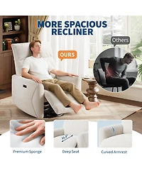 homfan Power Recliner Chair, Pu Leather Swivel Rocker with Usb Ports, Nursery Glider Reclining Sofa Ergonomic Lounge for Living Room