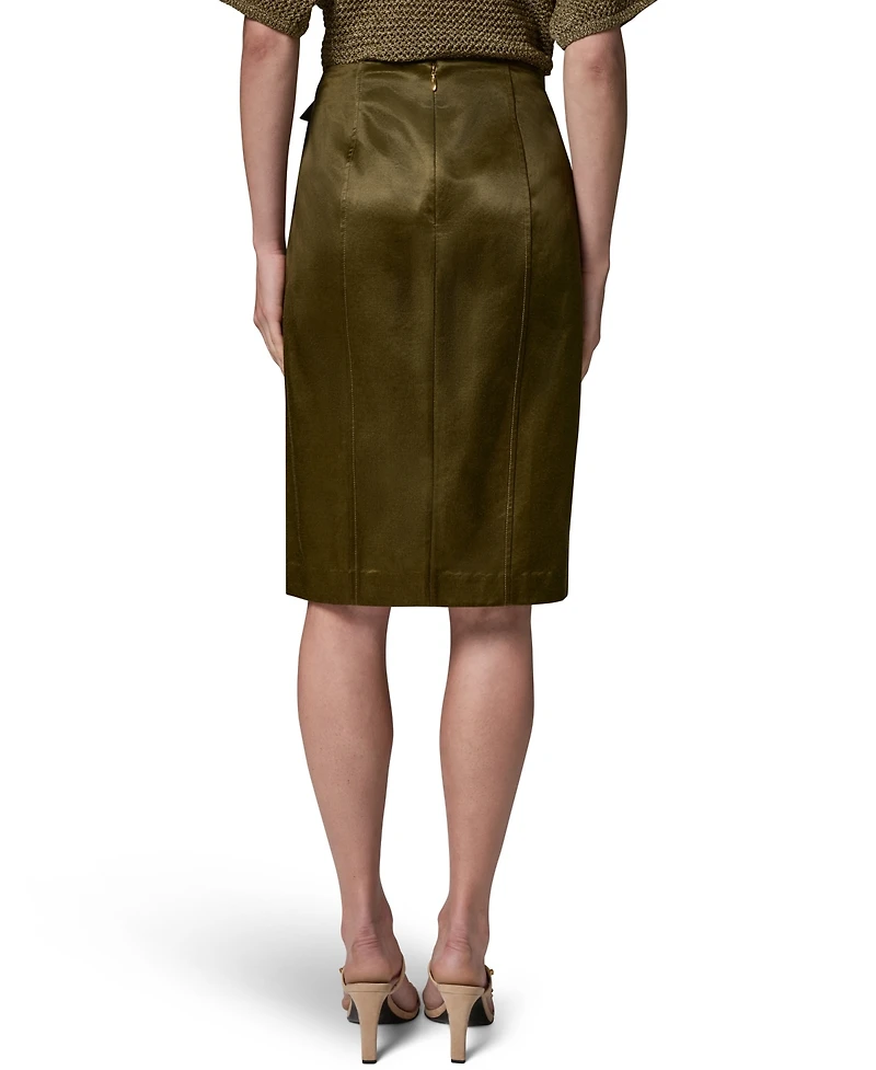 Donna Karan New York Women's Glazed Cotton Belted Skirt