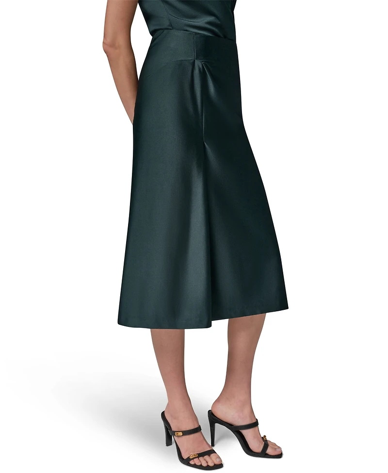 Donna Karan New York Women's Sheen Ponte Midi Pencil Skirt