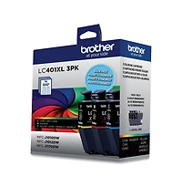 Brother LC401XL3PKS High-Yield 500-Page-Yield 3-Piece Ink Cartridges Compatible with Brother Mfc-J1010DW, Mfc-J1012DW, and Mfc-J1170DW
