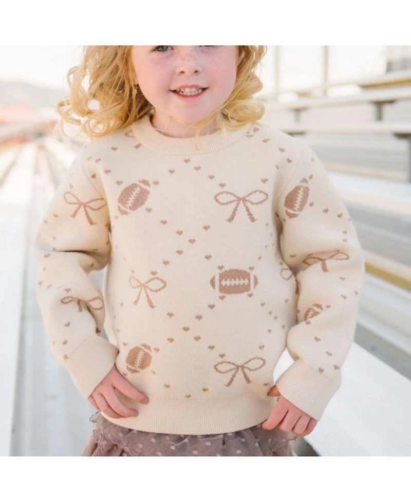 Sweet Wink Toddler Girls Football Trellis Sweater