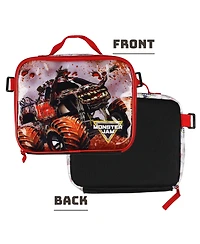Monster Jam Zombie 5 Piece 16 Inch Backpack Set with Detachable Lunch Box Book Bag