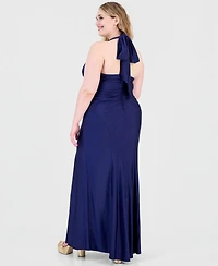 Emerald Sundae Plus Halter Bodycon Maxi Dress