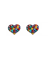 Macy's 8mm Crystal Pave Heart Stud Earrings