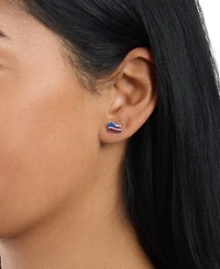 Macy's Crystal Pave American Flag Stud Earrings