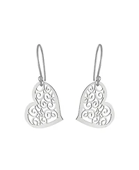 Macy's Laser Cut Scroll Heart Drop Earrings